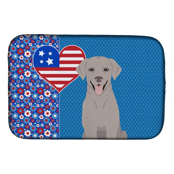 Gray Labrador Retriever USA American Dish Drying Mat