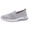 thumbnail image 1 of Gray Ladies Casual Slip On Breathable Mesh Shoes Soft Sole Lightweight Walking Sneakers For Indoor Outdoor, 1 of 9