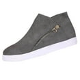 thumbnail image 1 of Gray Ladies Leisure Boots Round Toe Side Zipper Flat For Outdoor Leisure Comfortable, 1 of 3