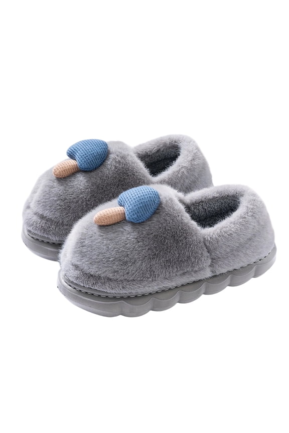 Gray Women'S Slippers House Shoes Fuzzy Slides Comfy Cozy Warm Indoor Outdoor Casual Furry Sandals Home Wear Non-Slip Thick Sole Size 42
