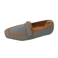thumbnail image 1 of Gray Ladies Square Toe Slip On Flats Mesh Upper Lightweight Comfortable For Walking Indoor Outdoor, 1 of 9