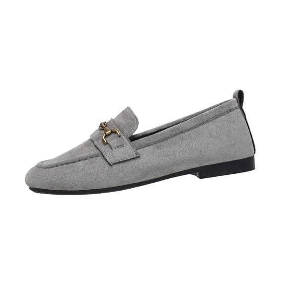 Women'S Slip-On Casual Loafers With Round Toe And Low Heel Comfortable Spring Summer Shoes Flock Material Size Us 9