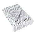 thumbnail image 1 of Gray Large Chevron Throw, 1 of 3