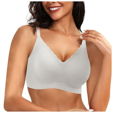 Gray Large Womens Seamless BrasBra Sports Underwire Scalloped Push Up Woman Bra Bras Soft Wireless Comfort Sports Bra Bralettes Full Coverage Everyday Cotton Sports Bra