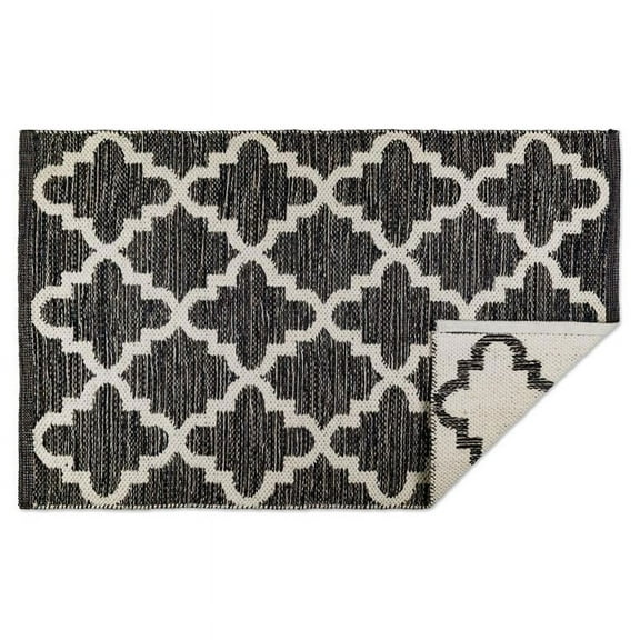 Gray Lattice Hand-Loomed Rug 2x3-ft