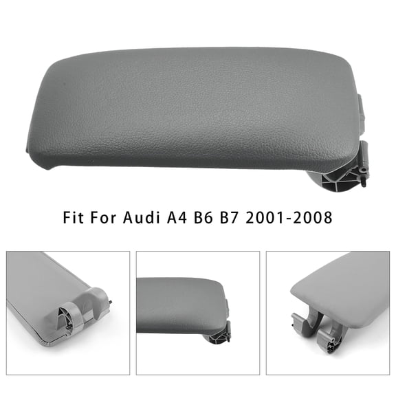 Gray Leather Armrest Centre Console Lid For Audi A4 B6 B7 2001-2008 8E0864245E