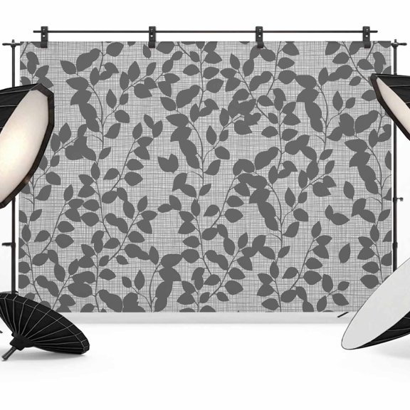 Gray Leaves Backdrop for Photography, Branch Pattern Photo Backdrop Portrait Background Party Banner Photo Backgrounds for Studio Booth Props, 7x5ft