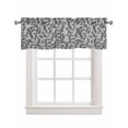 thumbnail image 1 of Gray Leaves Linen Curtain Valance for Bedroom/Bathroom/Kitchen/Office/Living/Dining Room Window,Abstract Vintage Botanical Lattice Pocket Topper Drapes Decorative Cafe Drapery Panel 54"x18", 1 of 6