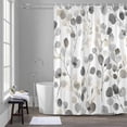 thumbnail image 1 of Gray Leaves Shower Curtain for Bathroom Decor, Watercolor Leaf Farmhouse Spring Plant Waterproof Fabric Shower Curtain, 66"x72" Set with 12 Hooks, 1 of 9