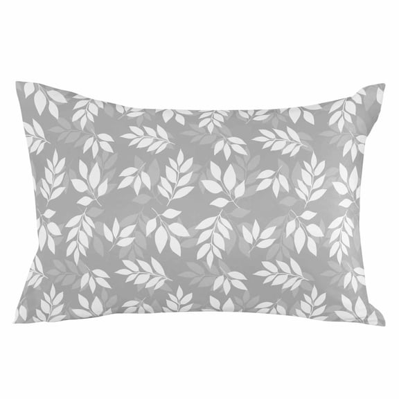 Gray Leaves Throw Pillow Cover 20 x 30 Inch Decorative Pillow Cover Vintage Farmhouse Pastoral Aesthetic Plants Lumbar Pillowcase Seasonal Rectangle Cushion Case for Couch Sofa Bed Living Room