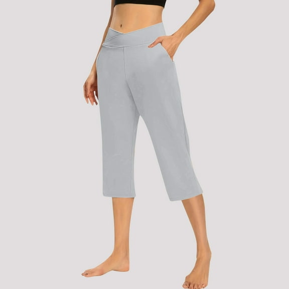 Gray Leggings for Women Leggings for Women High Waisted Cutout Yoga Lightweight Cozy Cropped Pants Solid Soft Pajams Pants Woman Pants Clearance