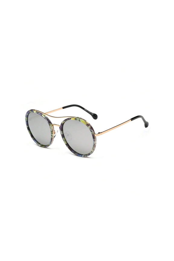 Gray Lens Silver Metal Frame Sunglasses - UV Protection Minimalist Daily & Office Eyewear