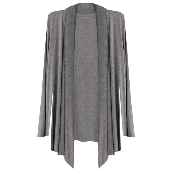 Gray Lightweight Womens Open Front Draped Cardigan Size Small
