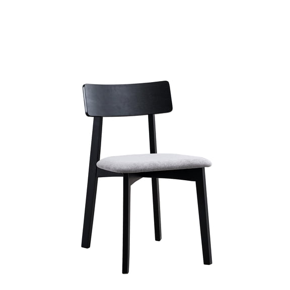 Gray Linen & Black Finish - Cushioned Curved Back - Patio Seating - Outdoor Relaxation