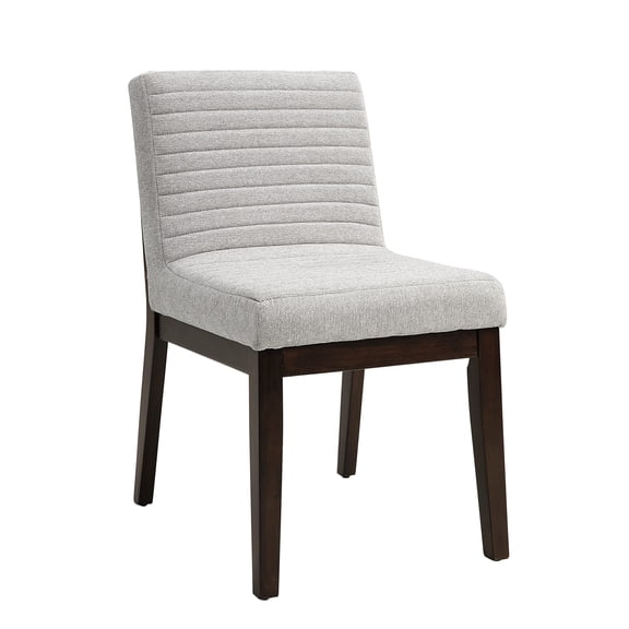 Gray Linen Side Chair (2pcs) - Stylish Upholstery And Warm Brown Hint For Everywhere Comfortable Padded Seat Back Created Using Solid Rubberwood Composite Wood 2 Chairs Fabric Aspect All Spaces