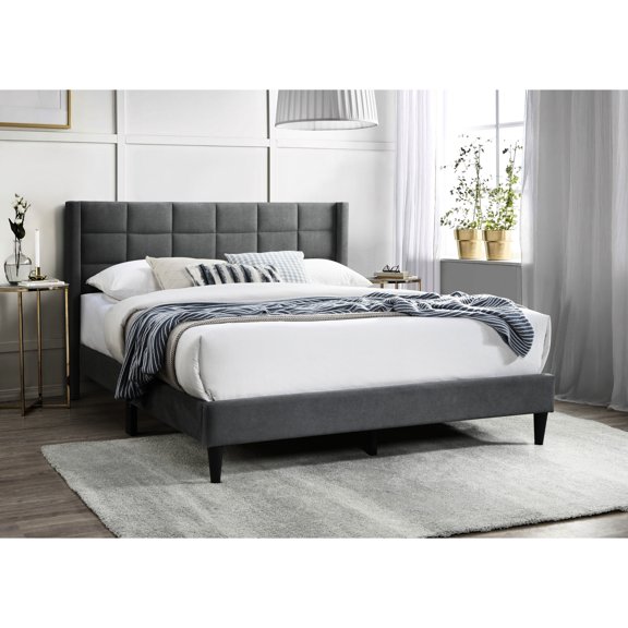 Gray Linen Upholstered - No Box Spring Needed - Bedroom Setting - Provide Cozy Relaxing Spot