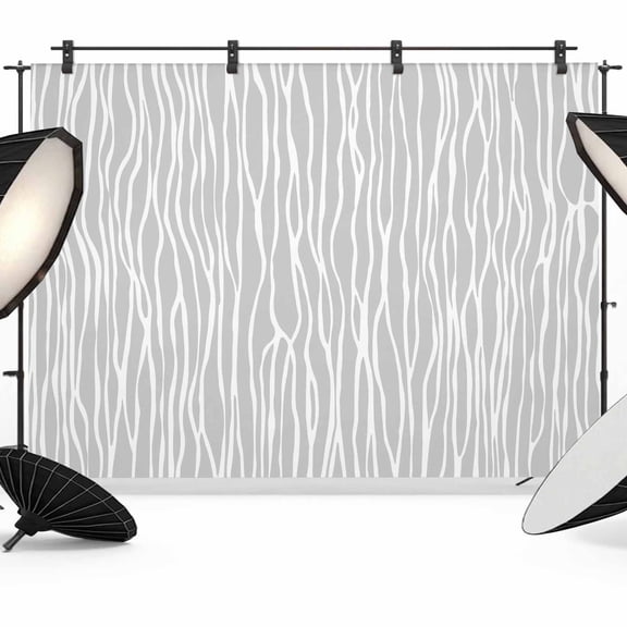 Gray Lines Backdrop for Photography, Fabric Photo Background Backdrop, Vintage Wave Stripes Texture Simple Photo Booth Background for Portrait Photoshoot Video Wedding Studio Decoration Banner 7x5ft