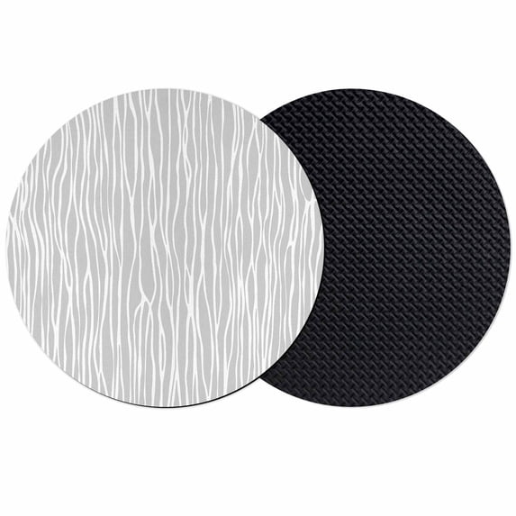 Gray Lines Coasters Set of 2, Absorbent Coasters for Drinks, Vintage Wave Stripes Texture Simple Coaster for Desk Coffee Table Protection, Home Decor House Warming Gifts 4"