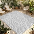 thumbnail image 1 of Gray Lines Outdoor Rug for Patio/Deck/Porch, Non-Slip Large Area Rug 5 x 8 Ft, Vintage Wave Stripes Texture Simple Indoor Outdoor Rugs Washable Area Rugs, Reversible Camping Rug Carpet Runner, 1 of 8