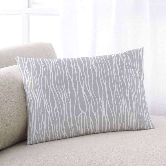 Gray Lines Throw Pillow Covers, Vintage Wave Stripes Texture Simple Soft Breathable Pillow Cases with Invisible Zipper for Sleeping, Small Pillowcases for Couch Bed Sofa Chair 16x24 Inches
