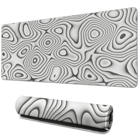 Gray LinesLine Theme&nbsp;desk Mouse Padwaterproofnon Slip&nbsp;for Office Home Work Gaminggaming Mouse PadRubber Base Mousepad with Stitched Edges 31.5x11.8inches