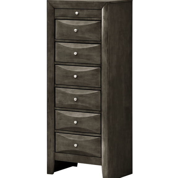 Gray Lingerie Chest With Stable Base - Glory Furniture G1505 And Corner Blocked Bottoms 7 Drawer , Molded Resin