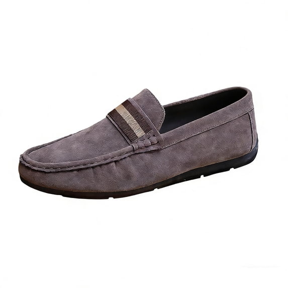 Gray Loafers For Mens Round Toe Comfortable Slip On Casual Shoes Breathable Lightweight With Arch Support For Spring Summer Day Wear Size 45