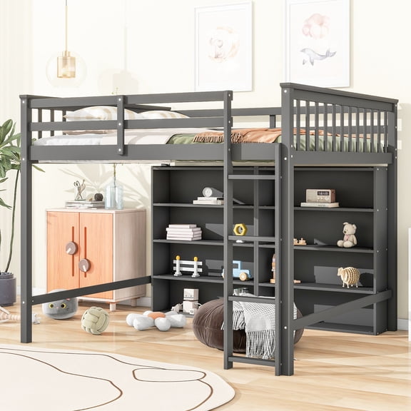 Gray Loft Bed - Easy Assembly - DIY Bedroom - Assemble by Yourself