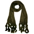 thumbnail image 1 of Gray Long Neck Scarf With Ruffled Tips, 1 of 3