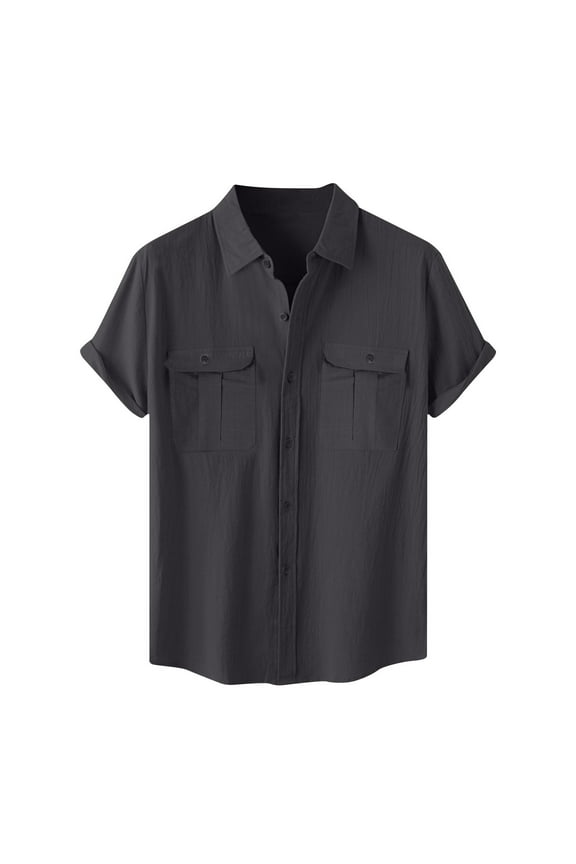Gray Long Short Sleeve T Shirts for Man Fall Summer High Neck Faux Gauze Linen Lounge Hippy Medieval Renaissance Peasant Basic Steampunk Tops Shirt Man Button 2026 XL