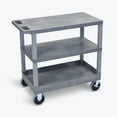 thumbnail image 1 of Gray Luxor 18x32 Cart 2 Flat/1 Tub Shelves, 1 of 2