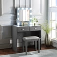 thumbnail image 1 of Gray Makeup Vanity Set with Drawers and Power | Bedroom Routine, Practical Setup, 1 of 2