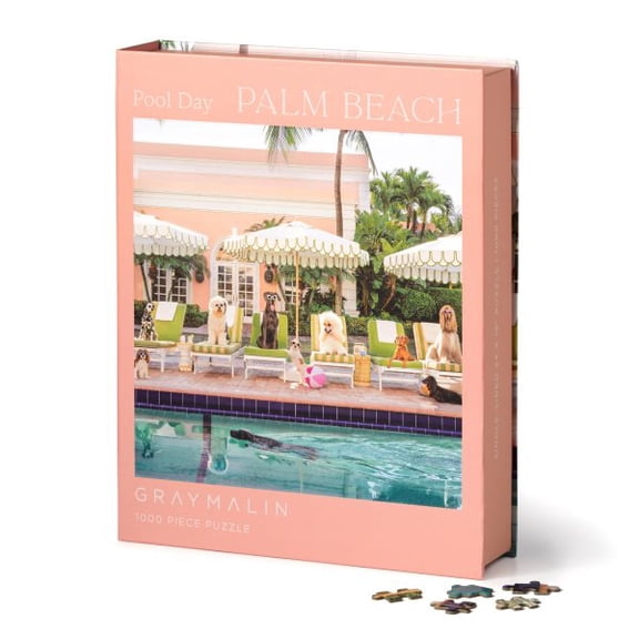Pre-Owned Gray Malin Palm Beach Poolside Piece Book Box Puzzle (Jigsaw)