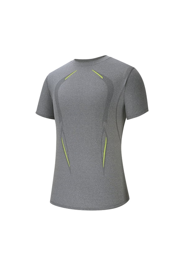 Gray Man Crew Neck Spandex Tops Sport Gym Brunch Running Blouses for Man Short Sleeve Plain Summer Fall Shirts 2026 Clothing Country Concert M