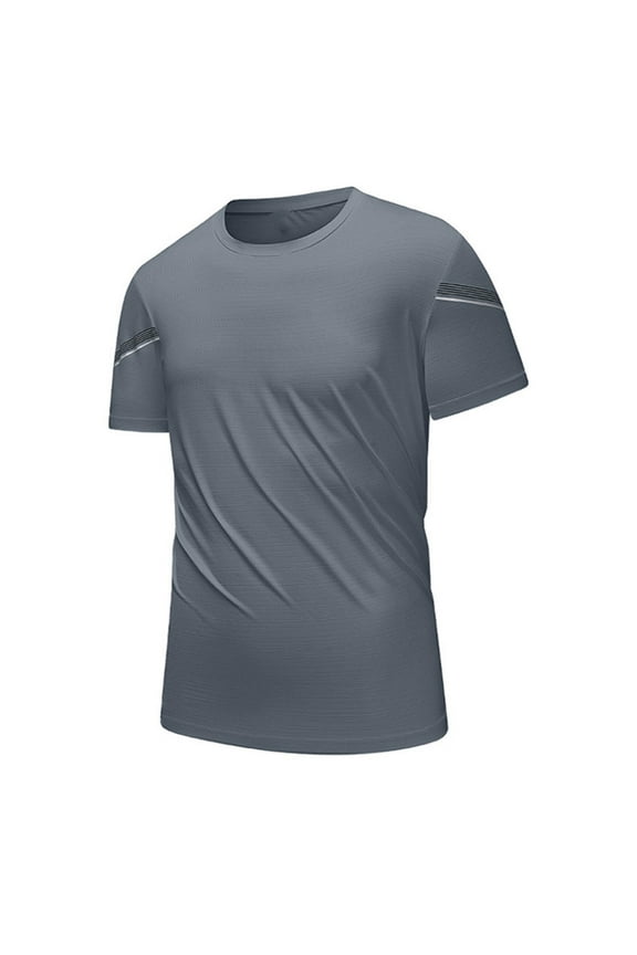 Gray Man Track Athletic Lounge Running T Shirts Short Sleeve Tee Tops for Man Crew Neck Spandex Rayon Plain Fall Summer Shirts 2026 Clothes Trendy Country Concert XL