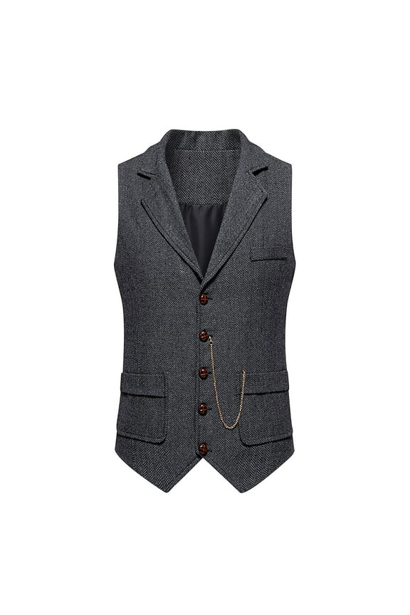 Gray Man Vests Vest Tops for Man Collared Turtle Neck Tweed Wedding Guest Formal Date Night Evening Rave Camisole Tank Basic Winter Fall Vests Button 2026 M
