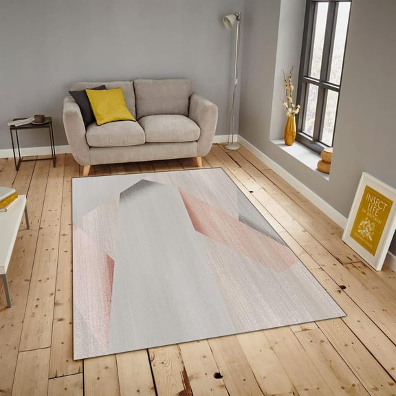 Gray Marble Area Rugs, 3D Non-Slip Art Apartment Carpet, Porch Mat Clear Pattern Comfortable Foot Feeling Suitable for Living Room Study Bedroom Bedroom Kitchen,4ft x 6ft