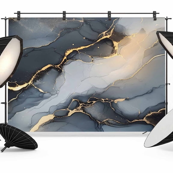 Gray Marble Backdrop for Photoshoot, Photography Photo Studio Background Wall Backdrop, Abstract Modern Ink Painting Ombre Back Drop Banner Panel for Portraits Wedding Live Streaming Decor 7x5Ft