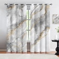 thumbnail image 1 of Gray Marble Blackout Window Curtain, Abstract Creative Gold Veins Darkening Window Curtain, Grommet Thermal Insulated Window Curtain For Living Room Bedroom Office 26"W x 84"L (Pack of 2), 1 of 6