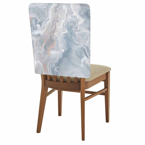 Gray Marble Chair Covers Set of 1 Fluid Art Abstract Modern Chair Back Covers Stretch Removable Washable Slipcovers Protector for Dining Room Kitchen Party Decor
