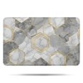 thumbnail image 1 of Gray Marble Gold Hexagon Pattern Bathroom Rugs Mat,Non Slip Microfiber Bathroom Rug,Rubber Backing,Soft Bathroom Mats for Bathroom Floor,Tub and Shower,17x27in(43x68cm), 1 of 5