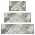 thumbnail image 1 of Gray Marble Gold Hexagon Pattern Kitchen Rugs Sets Of 3,Kitchen Runner Rugs Non Skid Washable,Decorative Kitchen Floor Mats for Kitchen,Sink,Laundry,17"x30"+ 17"x47" + 17"x59", 1 of 6