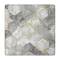 thumbnail image 1 of Gray Marble Gold Hexagon Pattern Square Fitted Tablecloth with Elastic Edge,Square Table Cover,Washable Elastic Table Cover for Home Kitchen Party Decor 34"x34", 1 of 6