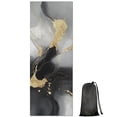thumbnail image 1 of Gray Marble Gold Line Pattern Hot Yoga Mat Towel Non Slip for Hot Yoga - Quick-Drying Yoga Mat Cover with 4 Corner Pockets with Travel Bag - Hot Yoga Towel Non Slip 70"x26", 1 of 6