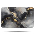 thumbnail image 1 of Gray Marble Gold Wave Pattern Bathroom Rugs Mat,Non Slip Microfiber Bathroom Rug,Rubber Backing,Soft Bathroom Mats for Bathroom Floor,Tub and Shower,17x27in(43x68cm), 1 of 5