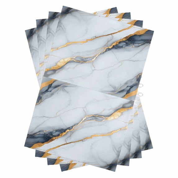 Gray Marble Kitchen Towels Set of 4, Water Absorbent Dish Towel, Modern Ink Painting Art Abstract Decorative Hand Towels - Quick Drying Cloth for Cooking Baking, 18x28 Inch