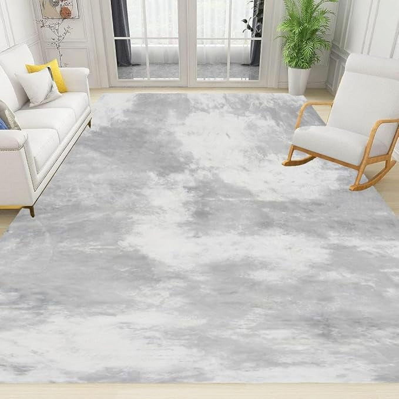 Gray Mesh Pattern Area Rug Gray Marble Pattern Area Rug For Bedroom, Modern Minimalist Style Rugs ...