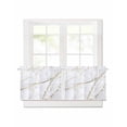 thumbnail image 1 of Gray Marble Short Blackout Curtains 24 Inch Long Gold Lines Abstract Crack Modern Art Rod Pocket Kitchen Curtains, 2 Panels Thermal Insulated Room Darkening Drapes for Bedroom, 30"W x 24"L, 1 of 5