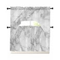thumbnail image 1 of Gray Marble Swag Curtains for Living Room/Bedroom Windows, Modern Simple Gradient Abstract Patterned Kitchen Curtains and Valances Set 36 Inch Length, Light Filtering Swags Valance Curtain Panels, 1 of 5