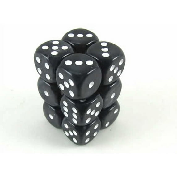 Gray Marbleized Deluxe Dice with White Pips D6 16mm (5/8in) Pack of 12 Koplow Games